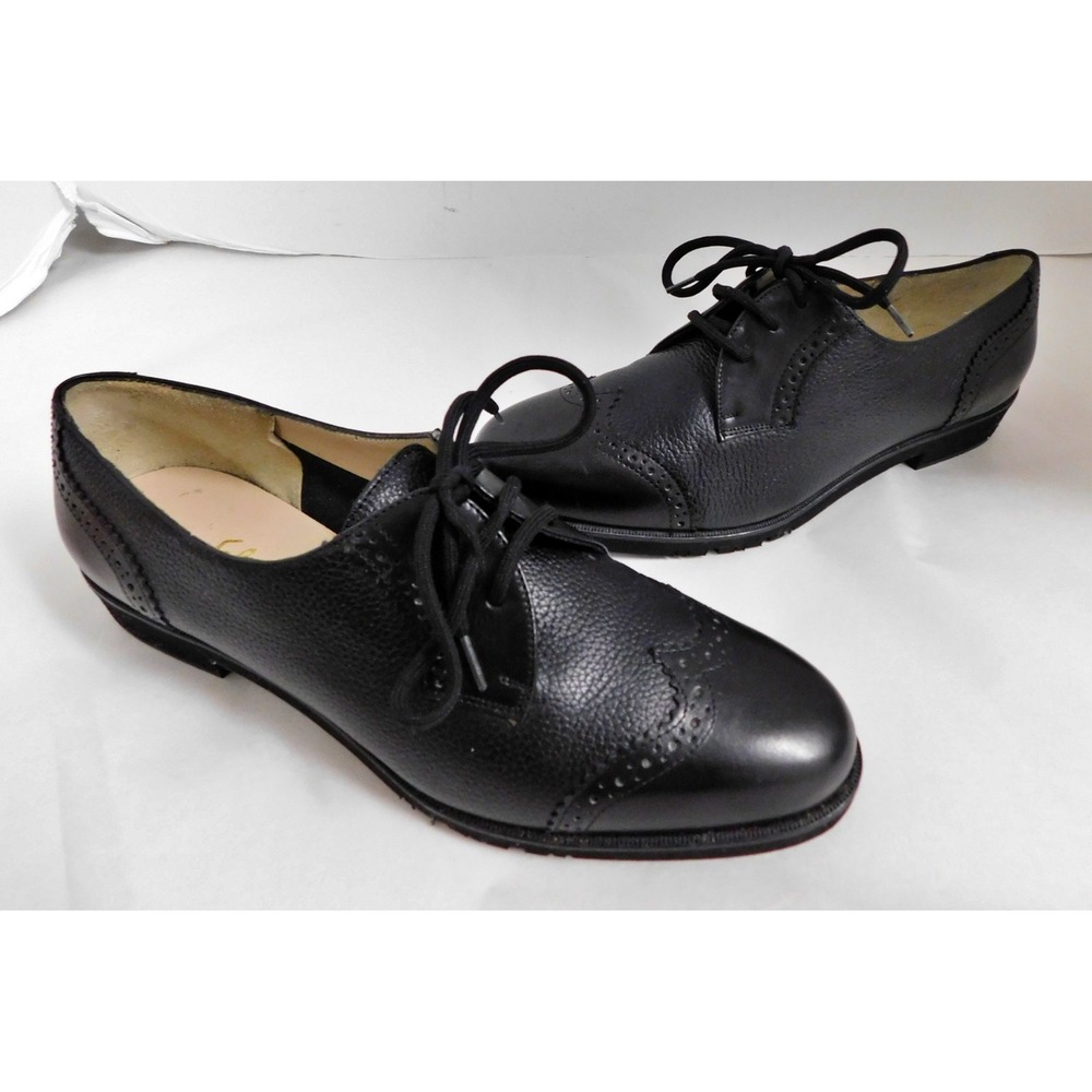 Salvatore Ferragamo Ferrara Women's Black Leather Oxford Lace Up Shoes 5 C